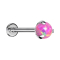 Labret Micro Threadless argento con sfera opale rosa incastonata