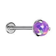 Labret Micro Threadless argent avec boule opale violette...