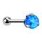 Micro Threadless Barbell argento con sfera e sfera opale blu incastonata