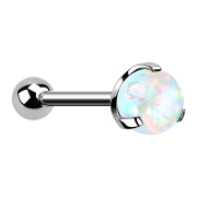 Micro Threadless Barbell silber mit Kugel und Kugel Opal...