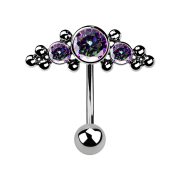 Micro Threadless Banana argento con sfera e inserto...