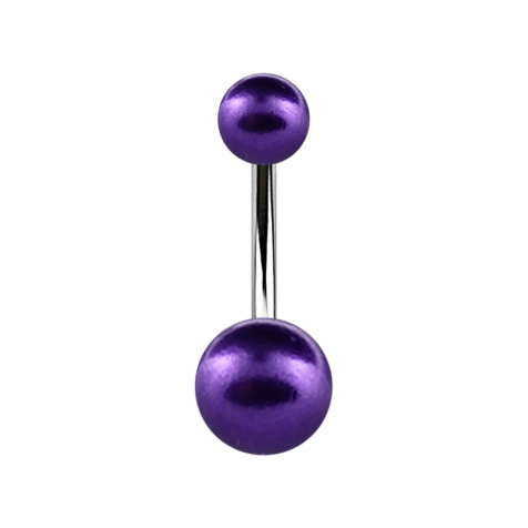 Banana dargento con due perle viola