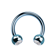 Micro Circular Barbell bleu clair avec deux boules de...