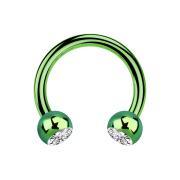 Campanile circolare verde con due sfere di cristallo argento