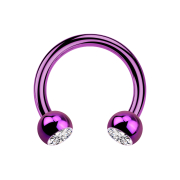 Campanile circolare viola con due sfere di cristallo argento