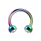 Micro Circular Barbell colored with two balls crystal silver