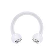 Micro Circular Barbell transparent avec deux boules de...
