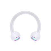 Micro Circular Barbell trasparente con due sfere di...