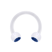 Micro Circular Barbell transparent with two balls crystal...