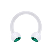 Micro Circular Barbell transparent with two turquoise...