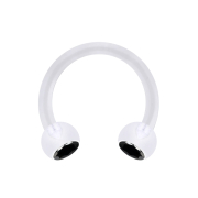 Micro Circular Barbell transparent with two balls crystal...