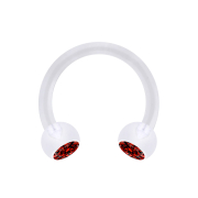 Micro Circular Barbell transparent with two balls crystal...