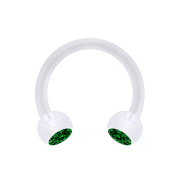 Micro Circular Barbell transparent with two balls crystal...