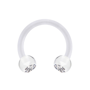 Micro Circular Barbell transparent avec deux boules de...