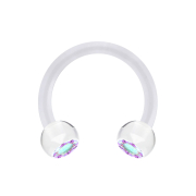 Micro Circular Barbell transparent avec deux boules de...