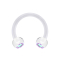 Micro Circular Barbell transparent mit zwei Kugeln Kristall multicolor