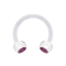 Micro Circular Barbell transparent avec deux boules de cristal rose
