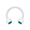 Micro Circular Barbell transparent avec deux boules de cristal turquoise