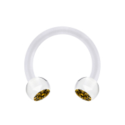 Micro Circular Barbell transparent avec deux boules de...