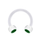 Micro Circular Barbell transparent with two balls crystal green