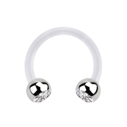 Micro Circular Barbell transparent avec deux boules...