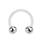 Micro Circular Barbell transparent avec deux boules argentées cristal argenté