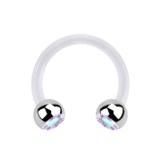 Micro Circular Barbell transparent avec deux boules en...