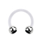 Micro Circular Barbell transparent avec deux boules argent cristal noir