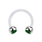 Micro Circular Barbell transparent avec deux boules argent cristal vert