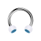 Circular Barbell silber mit zwei Kugeln transparent Kristall hellblau