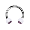 Circular Barbell silber mit zwei Kugeln transparent Kristall hellviolett