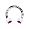 Circular Barbell argent avec deux boules cristal transparent fuchsia