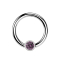 Micro Ball Closure Ring silver and crystal light purple
