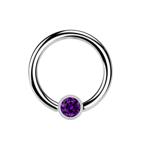 Micro Ball Closure Ring silver and crystal violet