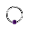 Micro Ball Closure Ring silver and crystal violet
