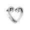 Flared tunnel silver vintage heart