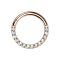 Micro segment ring, foldable, rose gold front, white opals