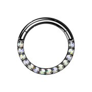 Micro segment ring, foldable, black front, opal white