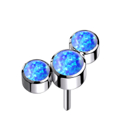 Sans filetage argent trois opales bleues