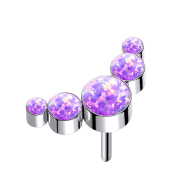 Threadless silber fünf Opale violett