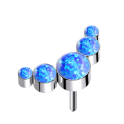Threadless silber fünf Opale blau