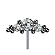 Threadless silber front mittig mit Kugeln und drei...