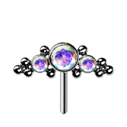 Threadless silber front mittig mit Kugeln und drei...