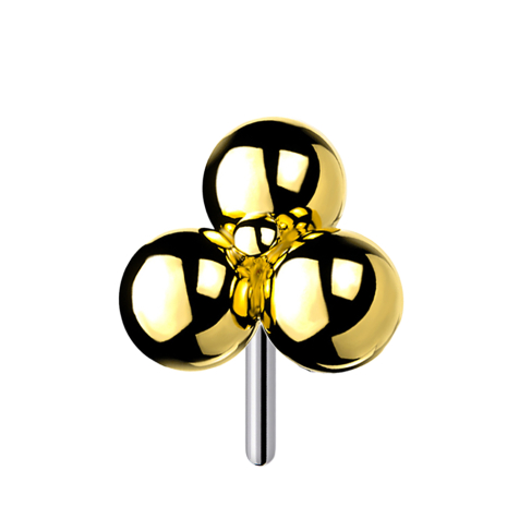 Threadless plaqué or trois boules