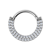 Micro Segmentring klappbar silber Schild doppel front...