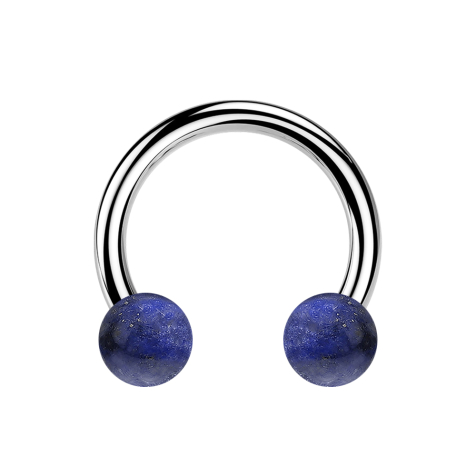 Micro Circular Barbell filo interno argento con due sfere di sodalite