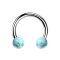 Micro Circular Barbell filet intérieur argent avec deux boules pierre turquoise