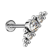 Micro Labret sans filetage argenté au centre avec...