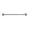 Barbell silver 1.2 mm internal thread silver and three 0.8 mm threaded holes with two balls