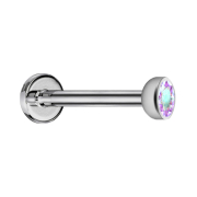 Micro labret filo interno argento con emisfero in...